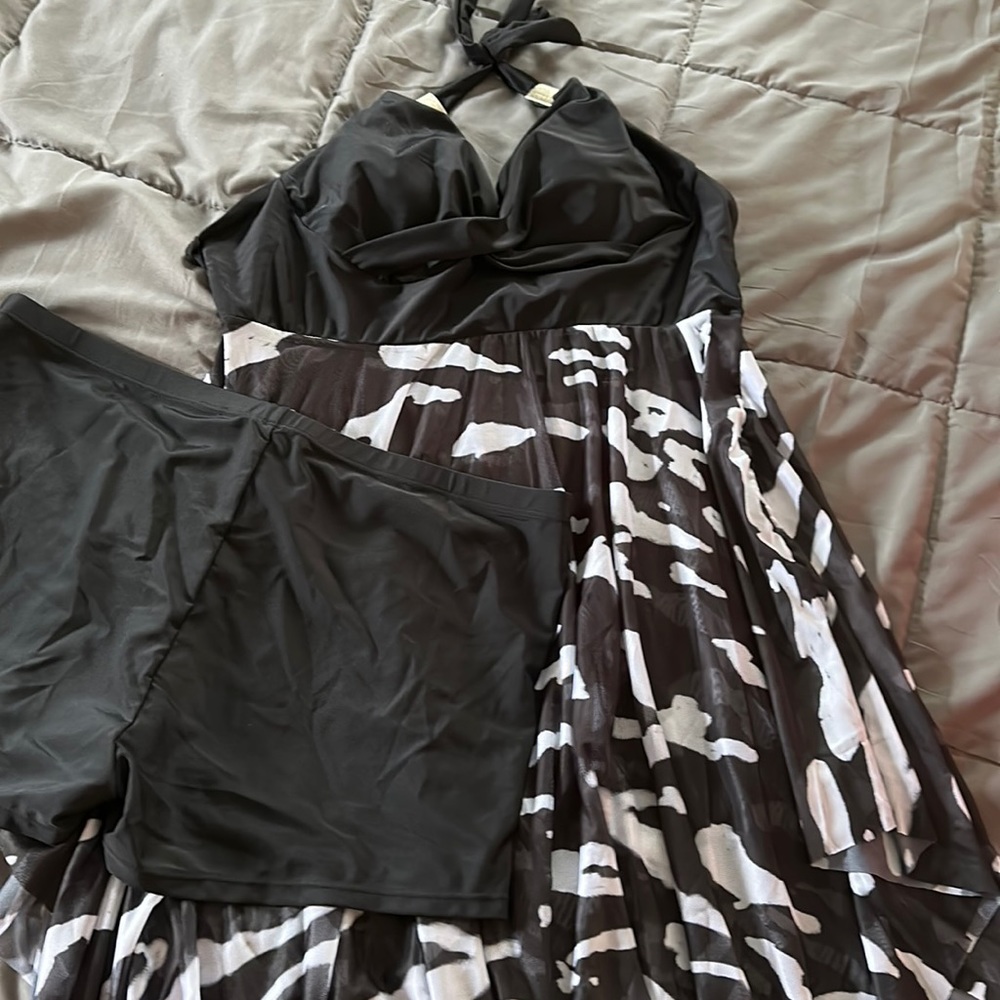 Swim dress with swim shorts